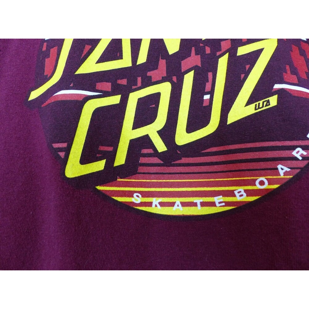 Santa Cruz Skateboards Shirt Mens L Burgundy Classic Dot Graphic Tee Skate 90s - Picture 9 of 12